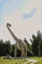 Dinosaur park in Leba, Poland. Life size dinosaur models Royalty Free Stock Photo