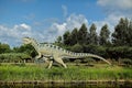 Dinosaur park in Leba, Poland. Life size dinosaur models Royalty Free Stock Photo