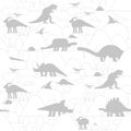 Dinosaur pattern seamless. Dino background. Dinosaurs and ancient landscape texture. Baby fabric ornament