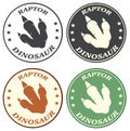 Dinosaur Paw With Claws Circle Logo Design Concept. Collection