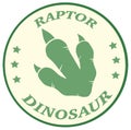 Dinosaur Paw Print Circle Label Design