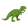 Dinosaur pixel art. Tyrannosaurus pixelated. Dino retro games. 8