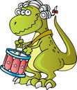 Dinosaur playing Drums Royalty Free Stock Photo