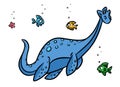Dinosaur plesiosaur sea