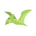 Dinosaur pterodactyl, pterosaur cute in flat style for designing dino party, children, kids holiday, dinosaurus related