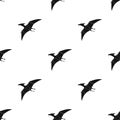 Dinosaur Pterodactyloidea icon in black style isolated on white background. Dinosaurs and prehistoric symbol stock