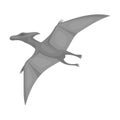 Dinosaur Pterodactyloidea icon in monochrome style isolated on white background. Dinosaurs and prehistoric symbol stock Royalty Free Stock Photo