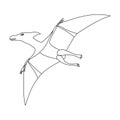 Dinosaur Pterodactyloidea icon in outline style isolated on white background. Dinosaurs and prehistoric symbol stock Royalty Free Stock Photo