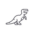 Dinosaur,raptor,tyrannosaurus vector line icon, sign, illustration on background, editable strokes