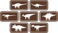 Dinosaur Rectangular Emblem Set Brown