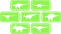 Dinosaur Rectangular Emblem Set Green