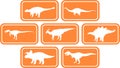 Dinosaur Rectangular Emblem Set Orange