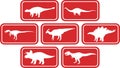 Dinosaur Rectangular Emblem Set Red