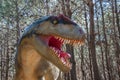 Dinosaur replica head at Dino Park, in Portugal, in real size