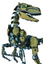 Dinosaur robot in a white background Royalty Free Stock Photo