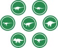 Dinosaur Round Emblem Set Dark Green