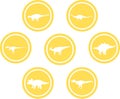 Dinosaur Round Emblem Set Yellow