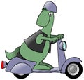 Dinosaur On A Scooter