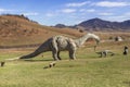 Dinosaur sculpture in an abandoned tourist complex