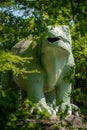 Dinosaur sculpture in a public park