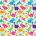 Dinosaur Seamless Tileable Vector Background Pattern Royalty Free Stock Photo