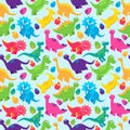 Dinosaur Seamless Tileable Vector Background Pattern