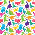 Dinosaur Seamless Tileable Vector Background Pattern Royalty Free Stock Photo