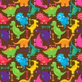 Dinosaur Seamless Tileable Vector Background Pattern Royalty Free Stock Photo