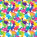 Dinosaur Seamless Tileable Vector Background Pattern