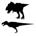 Dinosaur silhouette isolated on white background. Vector illustration Royalty Free Stock Photo