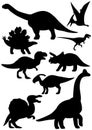 Dinosaur silhouette set