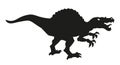 Dinosaur silhouette. Spinosaurus black silhouette. Vector illustration Royalty Free Stock Photo