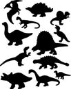 Dinosaur Silhouettes Royalty Free Stock Photo