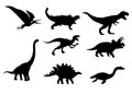 Dinosaur silhouettes Royalty Free Stock Photo