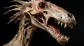 Darktable Processed Dinosaur Skeleton: Hyper-realistic Sculptural Expression