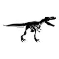 Dinosaur skeleton T rex icon black color illustration flat style simple image