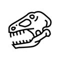 dinosaur skull color icon vector illustration