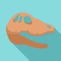 Dinosaur skull head icon, flat style Royalty Free Stock Photo