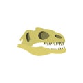 Dinosaur skull icon, flat style Royalty Free Stock Photo