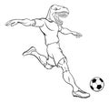 Dinosaur Soccer Football Player Sports Mascot