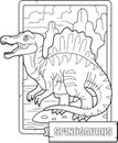 dinosaur spinosaurus, coloring book for children, outline illustration