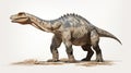 Precisely Detailed Zbrush Dinosaur Image With Iguanodon On White Background
