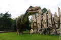 Dinosaur statue in Jurassic Park. Royalty Free Stock Photo