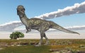 Dinosaur Stegoceras in a landscape Royalty Free Stock Photo