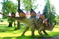 Dinosaur Stegosaur, Stegosaurus armatus in jurassic park Royalty Free Stock Photo