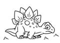 Dinosaur Stegosaurus coloring page cartoon Illustrations Royalty Free Stock Photo