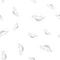 Dinosaur stegosaurus contour seamless pattern