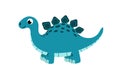 Dinosaur. Stegosaurus. Cute dino. Flat, cartoon, vector Royalty Free Stock Photo