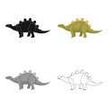 Dinosaur Stegosaurus icon in cartoon style isolated on white background. Dinosaurs and prehistoric symbol stock vector Royalty Free Stock Photo