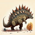 Dinosaur Stegosaurus. Illustration of a prehistoric dinosaur. AI generated Royalty Free Stock Photo